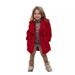 HAOTAGS Kids Girl Lapel Pea Coat Fall Winter Trench Coats Overcoat Jacket Red Size 18-24 Months