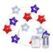 Hesxuno Red White And Blue Lights Remote Control String Plug In Indoor Outdoor String Lights Ideal For Any Patriotic Decorations & Independence Day Decorations 9.84 F