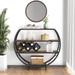 Console Table Industrial Entryway Table with 4-Tier Open Storage Shelf Wood and Metal Christmas Sofa Table with Wine Rack