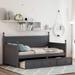 Wood Twin Size Daybed with 3 Storage Drawers, Modern Twin Bed Frame with No Box Spring Needed