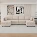 110.24" Modular Sectional Sofa Couch Linen Upholstered U-Shaped Sofa Couch, Reversible Chaise with Ottomans and Storage Seats