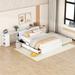 Full Size Platform Bed With Twin Trundle, 3 Drawers & A Rolling Shelf