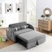 55.5" Pull out Sleep Sofa Bed, Velvet 2 Seater Loveseats Sofa Couch with Side Pockets, Adjsutable Backrest and Lumbar Pillows