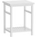 Bamboo Nightstand Space Saving End Table in White with Open Storage Shelf