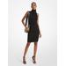 Michael Kors Ruched Stretch Matte Jersey Turtleneck Dress Black XS