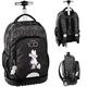 PASO BeUniq Wheelie Bag Backpack Black Mickey and Minnie Mouse Disney, black