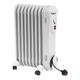 Electrical 9 Fin 2kW Oil Filled Radiator – Compact & Portable White Heater on Wheels with 3 Heat Settings, Adjustable Thermostat, 1.5m Cable & Overheat Safety Cut Out – Perfect for Home or Office