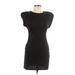Pull&Bear Casual Dress - Mini: Black Solid Dresses - Women's Size Large