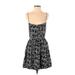 Aqua Casual Dress - A-Line Plunge Sleeveless: Black Dresses - Women's Size Small