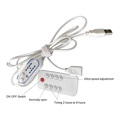 Télécommande USB vitesse réglable avec 2-8 heures interrupteur marche/arrêt pour ventilateur