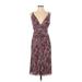 Fame And Partners Casual Dress - Midi: Red Paisley Dresses - Women's Size 0