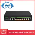 Gigabit Switch 8 Port 10/100/1000Mbps POE Switch 2 Port 1000Mbps Uplink Ethernet Switch 52V 120W