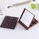 1pc Square chocolate Mirror Cute block chocolate Shaped Design Makeup portable folding mini miroir