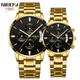 NIBOSI Chronograph Fashion Couple Watches For Men Women Lovers Top Brand Luxury Quartz Watch