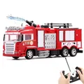 Large Size Fall Resistant Electric Remote Control Fire Truck Toy Set Children Simulation Sprinkler