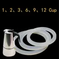 2/4PCS Silicone Moka Pot Seal Ring Stainless Steel Filter Coffee Pot Washer 3mm Thickness Gasket