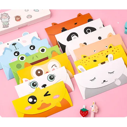10 teile/paket Schöne Cartoon Tier Einladung Karten Kinder Geburtstag Party Einladungen Segen