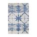 Shahbanu Rugs Blue and White Extremely Durable Modern Hand Knotted Pure Silk and Textured Wool Oriental Rug (6'1" x 9'1")