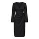 ONLY Damen Onlmerle L/S Wrap Midi Dress Jrs Wickelkleid, Schwarz, XS