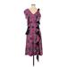 Prabal Gurung Collective Casual Dress - Wrap: Pink Floral Motif Dresses - Women's Size 4