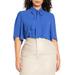 Plus Size Women's Bow Blouse with Flutter Sleeve by ELOQUII in Cobalt (Size 22)