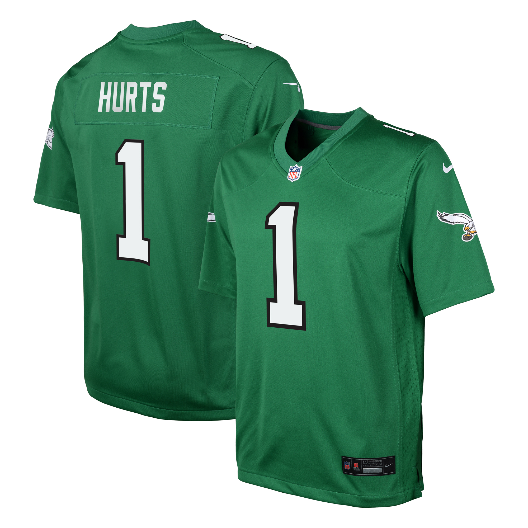 Philadelphia Eagles Nike Alternate Game Trikot - Kelly Grün - Jalen Hurts - Jugendliche Image