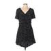 Sugar Lips Casual Dress - Wrap: Black Polka Dots Dresses - Women's Size Large