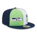 Men's New Era Neon Green/College Navy Seattle Seahawks 2023 Sideline 59FIFTY Fitted Hat