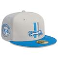 Men's New Era Cream/Blue Detroit Lions 2023 Sideline Historic 59FIFTY Fitted Hat