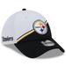 Men's New Era White/Black Pittsburgh Steelers 2023 Sideline 39THIRTY Flex Hat