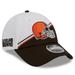 Men's New Era White/Brown Cleveland Browns 2023 Sideline 9FORTY Adjustable Hat