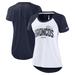 Women's Nike White/Heather Scarlet Denver Broncos Back Slit Lightweight Fashion T-Shirt
