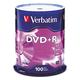 Verbatim DVD+R Blank Discs AZO Dye 4,7 GB 16X beschreibbare Disc - 100 Discs Spindel, Silber