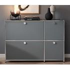 Tchibo - Sideboard »Cn3« mit 4 Klappen - 115,5x40x82,5cm - chrom - Stahl / Aluminium / Kunststoff