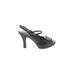 Steve Madden Heels: Black Solid Shoes - Women's Size 8 1/2 - Open Toe