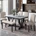 6 Pieces Kitchen Dining Table Set with 4 Upholstered Chairs & 1 Bench