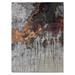 Shahbanu Rugs Agreeable Gray, Abstract Dripping Design, Wool and Pure Silk, Hand Knotted, Oriental Rug (8'10" x 12'3")