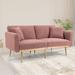 Teddy Upholstered Convertible Futon Sofa Bed, Loveseat Lounge Couch Sleeper Sofa