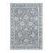 Shahbanu Rugs Battleship Gray, Hand Knotted, Oushak Influence, Pure Silk and Textured Wool, Oriental Rug (6'1" x 8'9")