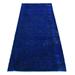 Shahbanu Rugs Dark Sapphire Blue Pure Wool Handmade Overdyed Vintage Persian Houssienabad Wide Runner Rug (4'0" x 9'4")