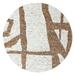 Shahbanu Rugs Earth Tone Colors Natural Wool Hand Knotted Undyed Natural Abrash Tone on Tone Round Rug (7'9" x 7'10")