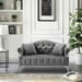 59.4" Width Classic Chesterfield Velvet Loveseat Contemporary Upholstered Button Tufted Nailhead Trimming,2 Pillows Included