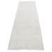 Shahbanu Rugs Parchment White, Grass Design Gabbeh, Wool and Silk, Hand Knotted, Runner Oriental Rug (2'7" x 8'0") - 2'7" x 8'0"