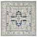 Shahbanu Rugs Coin Gray Hand Knotted Natural Wool Dense Weave Afghan Peshawar with Serapi Heriz Design Square Rug (8'0" x 8'0")