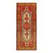 Brown/White 96 x 41 x 0.25 in Area Rug - Isabelline Oriental Handmade Hand-Knotted Runner 3'5" x 8' Wool/ Area Rug in Rust/Tan | Wayfair