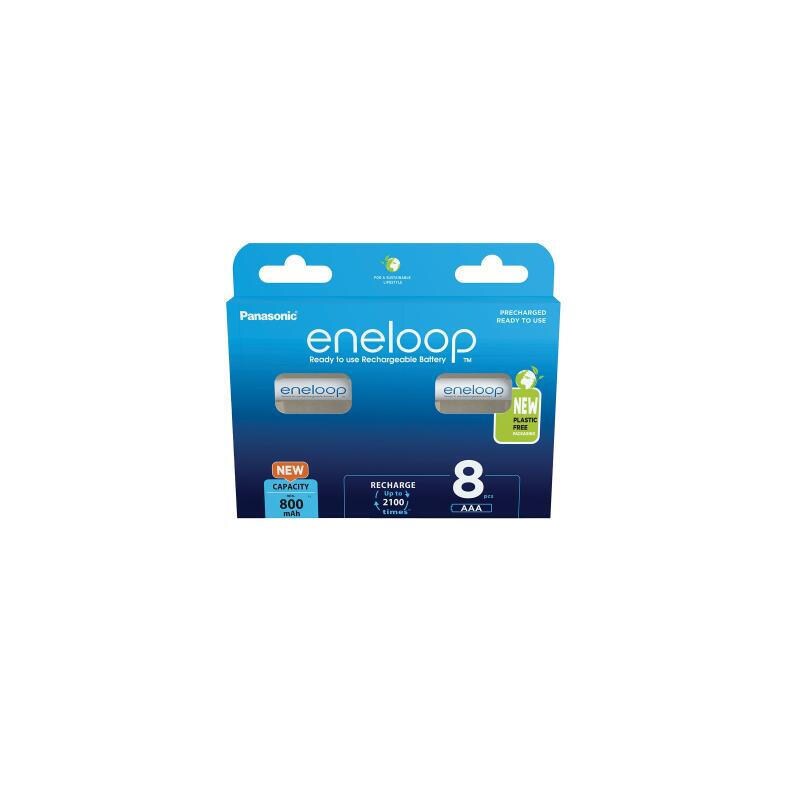 Panasonic Akku NiMH, Micro, AAA, HR03, 1,2 V/800 mAh, Packung mit 8 Einheiten Image