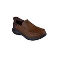 Men's Skechers Casual Leather Slip-Ins by Skechers in Dark Brown Leather (Size 12 M)