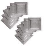 Silver Square Charger Plate 13" Set of 12 - 13" W x 0.5" H x 13" D