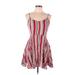 Shein Casual Dress - Mini: Red Stripes Dresses - Women's Size Large