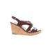 Franco Sarto Wedges: Slingback Platform Boho Chic Brown Print Shoes - Women's Size 9 1/2 - Open Toe